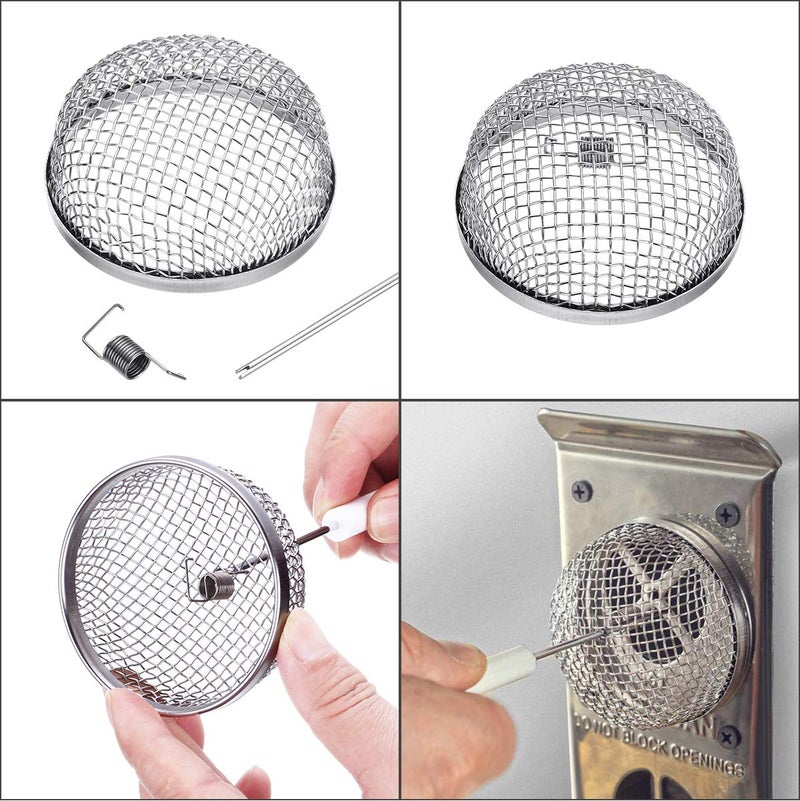 Miady RV Furnace Vent Screen - 2 Pack Flying Insect Bug Cover Camper Heater Exhaust Vents - 2.8" Stainless Steel Mesh Screens - Installation Tool Included - Image 5